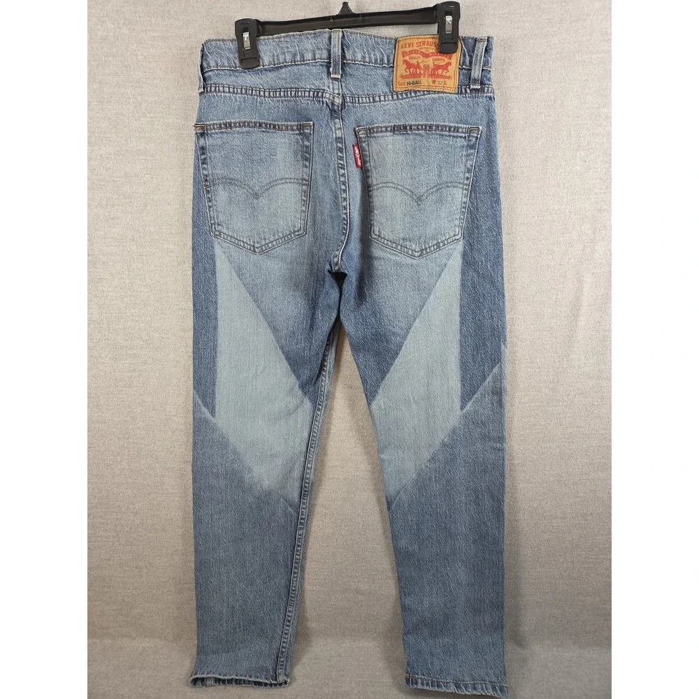 Levis‎ Hi Ball Patchwork Two Tone Jeans 32x30 Stretch Taper Boho Retro Grunge